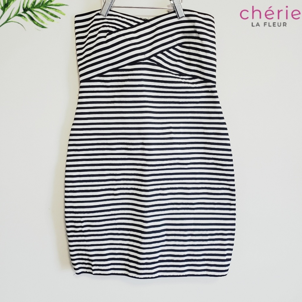 Charlotte Russe | Striped Bandage Strapless Dress